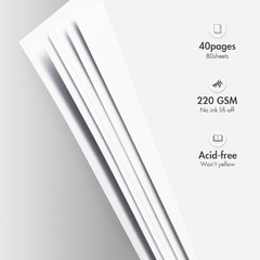 1DOT2 12×12 Large 3-Ring Scrapbook Album, Sage Green Linen Cover, 80 White Pages
