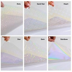 36 Sheets Holographic Sticker Paper, Clear Vinyl Lamination Sticker Film 8.5×11″