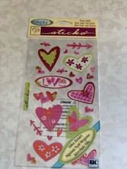 STICKO EK SUCCESS STICKERS HEARTS MULTI-COLORS-SIZES-DESIGNS HEARTS 26PCS