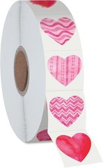 1200-Piece Heart-Shaped Stickers Roll for Valentine’s, Classrooms & Events