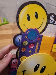 Vintage Smiley Face Sandylion Sticker Stationery Kit Floaty Paperweight Pen Lot