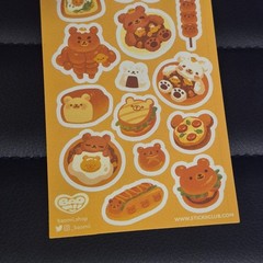 Kawaii Cute Bear Bakery Food Stickii Club Sticker Sheet Junk Journal Planner