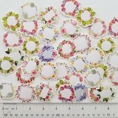40PCS Flower Stickers Wreath Floral Stickers Scrapbooking Diary Notes Stickers