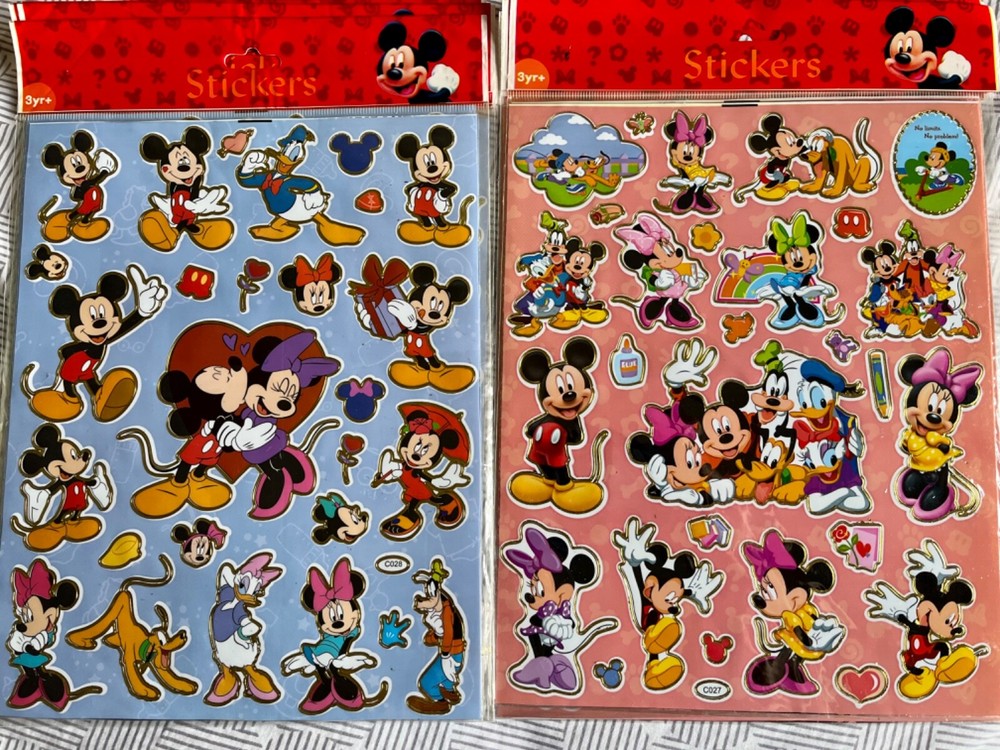 Cute 11 Sheets of Mickey & Minnie Mouse Stickers 8″ X 10″ Sheet