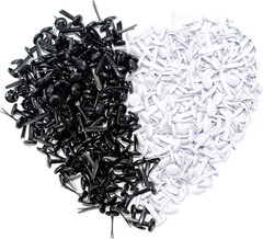 200pcs 8x15mm Black and White Metal Brads Paper Fastener Brads Scrapbooking Card