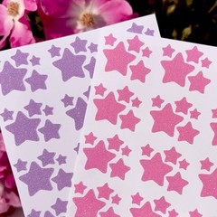 Glitter Star Sticker Sheet! – 0.25 to 0.75 inch