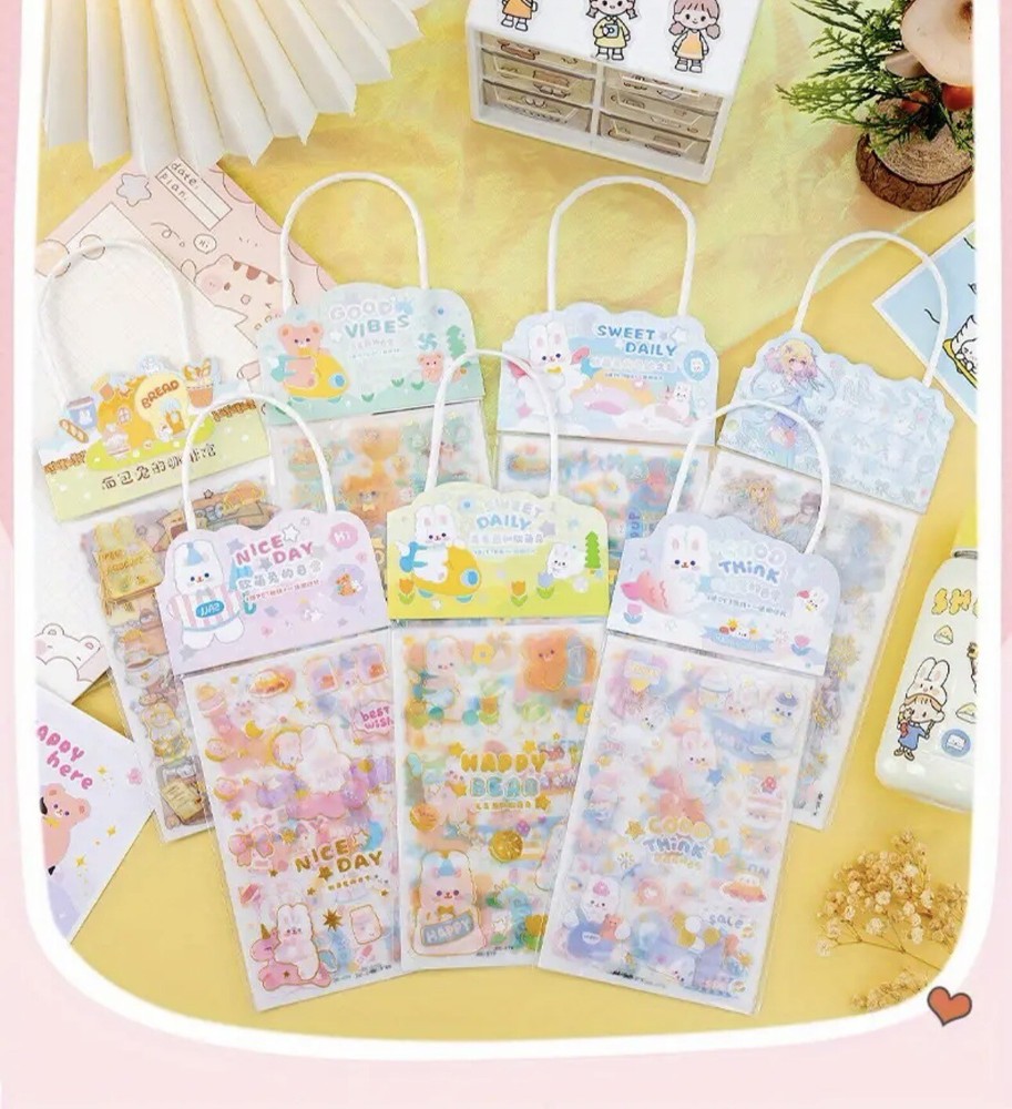4PCS Random Cute Cartoon Stickers for Kids Fun Craft Stickers for Cup,Decor, DIY