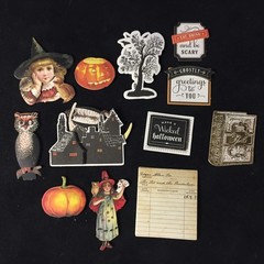 Anna Griffin BLACK & DREARY Halloween CardStock, Embellishments, Sentiments