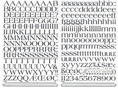 MECANORMA Transfers #397 Letterpress A3, Vintage Fonts AMERICANA NORMAL 15mm