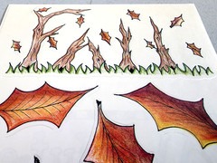 A.W. Cute Fall Leaves Clear Stickers 5.5×12 Scrapbooking Autumn Halloween Trees