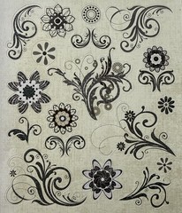 FLORAL SWIRL Glitter Stickers (16pc)Garden•Blooming•Leaves •Circles•Card Making•