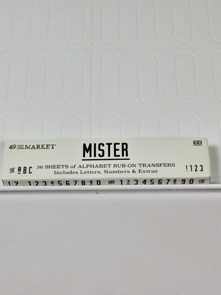 NEW 49 And Market Mister 36 Sheets Alphabet Rub Ons Black Letters Numbers Extras