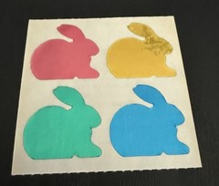 Vintage 1984 Stickers Mylar Foil Bunny Rabbit Small World Greetings 1984 NOS