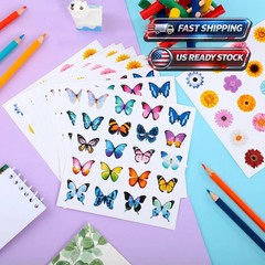 600Pcs Flower Stickers, Cute Vintage Floral Sticker for Kids, Clear Wildflower S