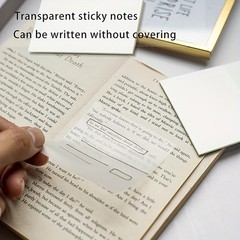 Transparent Square Self-Adhesive Strips, Memo Pads fit for Diaries Reading Notes