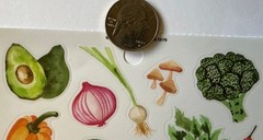 VEGETABLE Mylar Stickers(22pc) Paper Studio•Thanksgiving•Food •Beet•Card Making