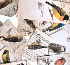 Vintage Bird Ephemera Tags Junk Journals