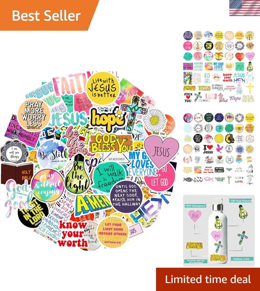 Inspirational Christian Stickers Pack – 220 Assorted Vinyl Decals for Everyone
