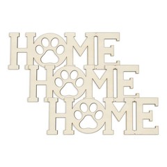 3pcs Home Paw Wood Sign Blank Wooden Dog Cat Paw Plaque Unfinished Wood DIY C…