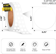 1/4 Inch Circle Sticker Labels,0.25 Inch round Adhesive Color-Code Dot Stickers,