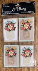 La Petites By Paper Studio Flowers In Vase Jar Wild & Free 3D Scrapbook Stickers