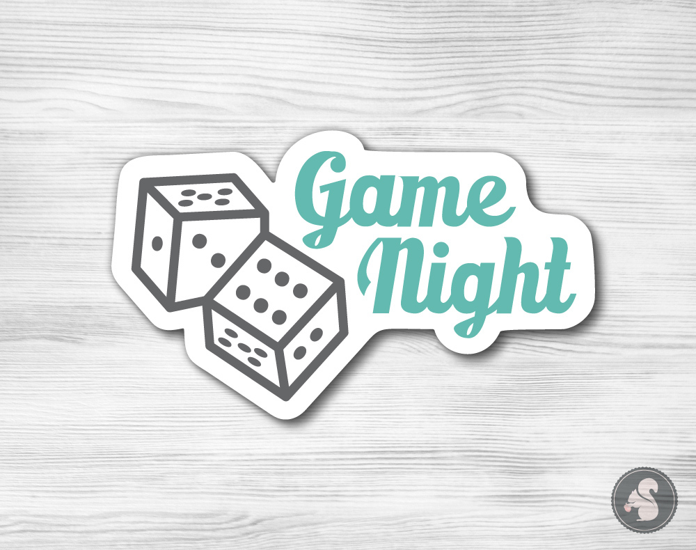 Game Night Planner Stickers – board games family calendar reminders fun cards