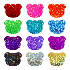 Holographic Sparkle Bear Sticker Sheet! – Choose a Color & Size!