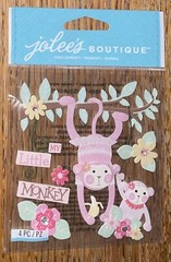 Jolees Baby Girl My Little Monkey Scrapbook Stickers New Toddler Kids Pink Play