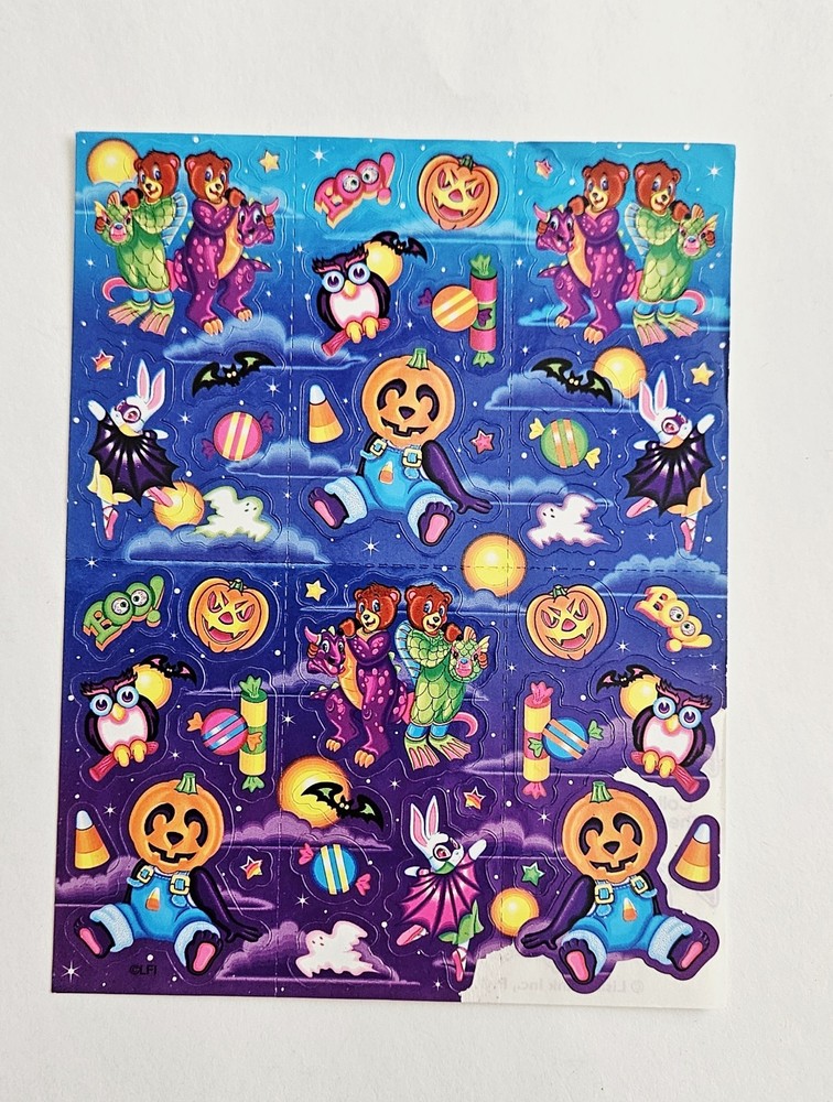 Vtg Lisa Frank Stickers S318 Halloween Bears Panda Hip Hop Ballerina Bunny Owl