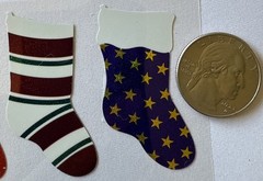 PRISMATIC CHRISTMAS STOCKING Binder Stickers(9pc)Sticko…Dots…Holiday…Card Making
