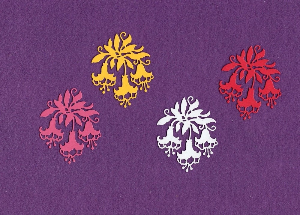 FLOWER Fuchsia die cuts scrapbook cards
