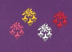 FLOWER Fuchsia die cuts scrapbook cards