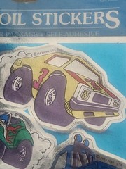 Vintage 80s Fun Foil Shinies Stickers Hallmark Race Cars Monster Truck Jeep