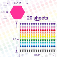 8000 PCS Small Dot Stickers 1/3″ Shaped Stickets 20 Colors Color Coding Labels C