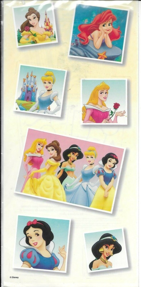 DISNEY Princess Snow White Ariel Cinderella Belle Jasmine Aurora Stickers