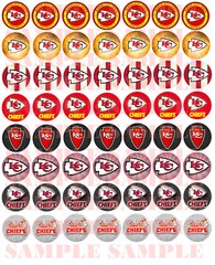 SET of 100- 1″ PRECUT «KANSAS CITY CHIEFS» Bottlecap images.