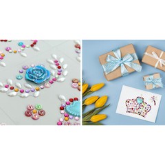 Wrapables Crystal Rhinestone Gem Stickers, Bling Jewel Adhesives (Set of 6)