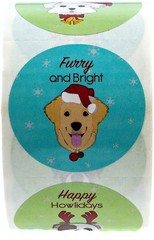 Christmas Dogs Stickers / 500 Adorable Puppy Happy Holidays Labels / 1.5″ Pet…