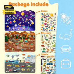 Reusable Sticker Books for Toddlers 2-4 Years – Travel Toys for Toddlers 1-3,Gif