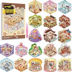 20 Sets 3D Sticker Scene Book Mini House DIY Cartoon Animal Stress Relief