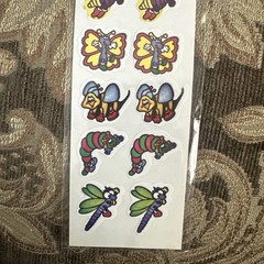 Vintage Insect Stickers Lot Of 3 – Ladybug Butterfly Bee Dragonfly Caterpillar