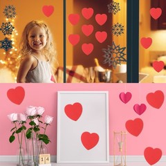 200 Pieces Hearts Cutouts Paper Heart Shapes 4 Inch Red 4 x 4 inches,