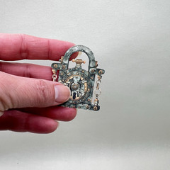 Steampunk Keys Locks Cardstock Stickers Scrapbooking Junk Journaling Collage
