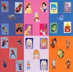30 Shaped Stickers – Hot Wheels, Princess, Frozen, Inside Out, Spider-Man, Jake