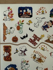 Charles Schulz Peanuts Snoopy Halloween Thanksgiving Sticker Sheet Large Format2