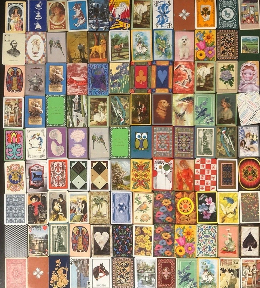 Mixed Lot Of 60 Single Swap Playing Cards Majority Vintage Craft Collecting