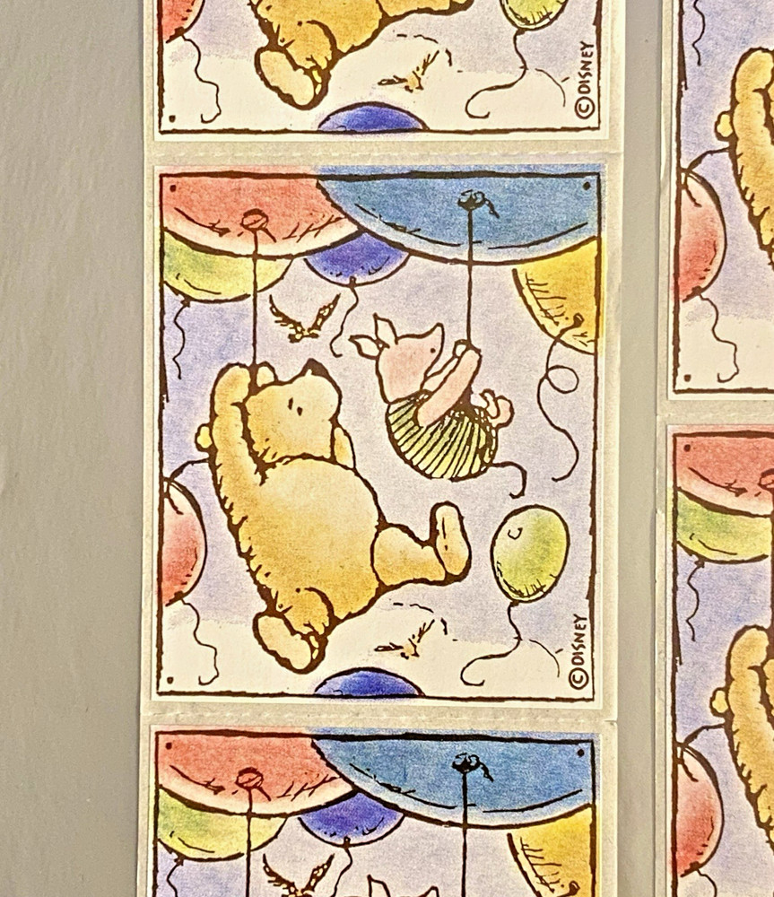 5x Vintage Disney Michel & Company Classic Pooh Bear Piglet Balloon Stickers