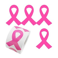 320Pcs Breast Cancer Awareness Pink Ribbon Stickers Paper for Public Welfare Use