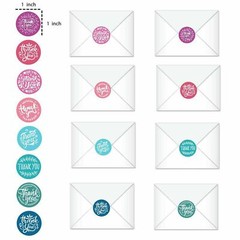 500Pc Thank You Stickers Labels for Envelopes Bubble Mailers Gift Bags Packaging
