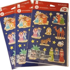 Christmas Sticker Lot: 662Total Stickers Dogs Cats Santa Trees Snowman Nativity